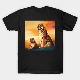 Two Tigers Sitting Together T-Shirt